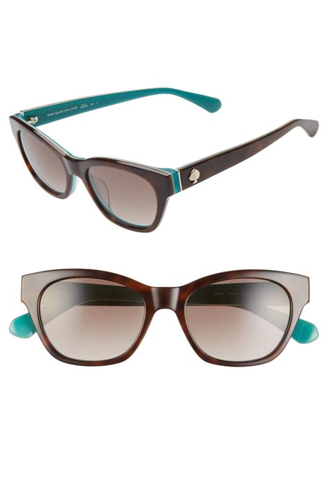 Womens Kate Spade New York Jerris 50mm Cat Eye Sunglasses Havana Blue Fashion Gone Rogue