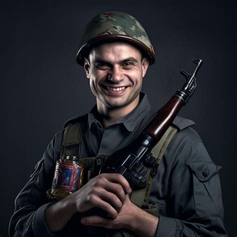 Foto De Un Soldado Completamente Equipado Con Uniforme De Camuflaje