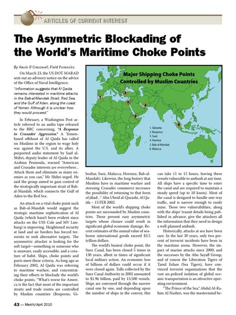 Pdf The Assymetric Blocking Of The World S Maritime Choke Points