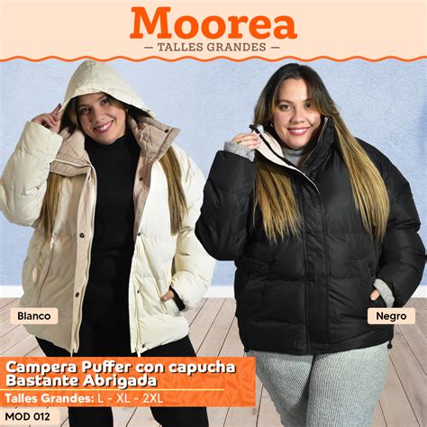 Campera Puffer Importada Con Capucha En Talles Grandes Distrito Moda