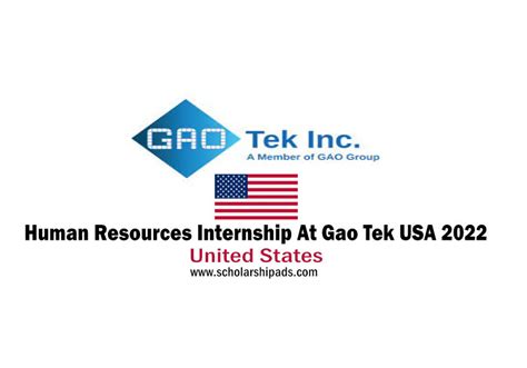 Human Resources Internship At Gao Tek Usa 2022