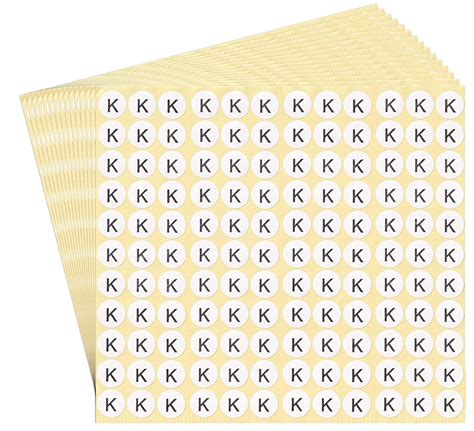 Dealzepic Sheets Letter K Alphabet Stickers Small Round Self