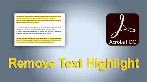 How To Remove Text Highlight Of Pdf Document In Adobe Acrobat Pro Youtube