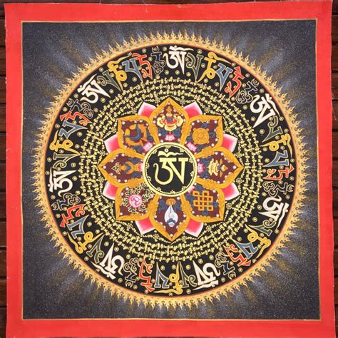 Mandala tibetano Mantra OM y 8 símbolos auspiciosos Catawiki