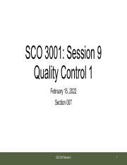 Statistical Process Control In SCO 3001 Session 9 Course Hero