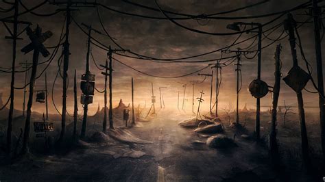 Wallpaper Sunlight Forest Dark Sunset Street Apocalyptic