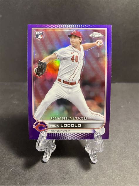 2022 Topps Chrome Update Nick Lodolo Purple Refractor Rookie Debut RC