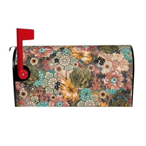 Bingfone Watercolor Flower Magnetic Mailbox Cover Standard Size For