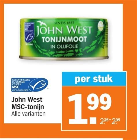 John West MSC Tonijn Aanbieding Bij Albert Heijn