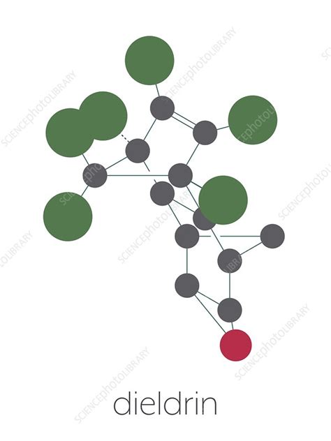 Dieldrin pesticide molecule, illustration - Stock Image - F030/5451 - Science Photo Library