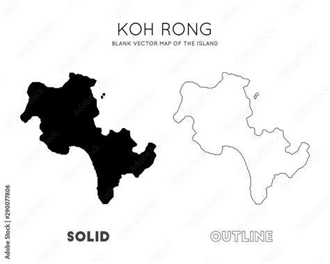 Koh Rong Map Blank Vector Map Of The Island Borders Of Koh Rong For