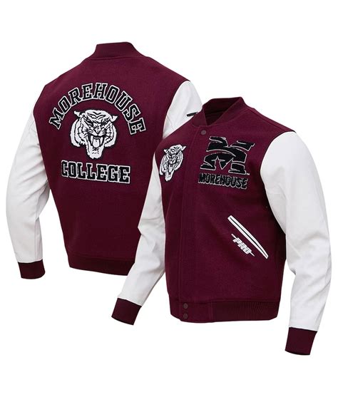 Wool And Leather Morehouse College Tigers Maroon Varsity Jacket