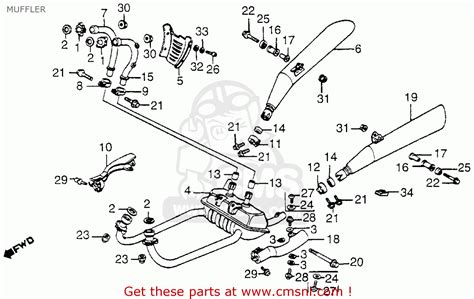 Honda Vf1100c V65 Magna 1985 Usa Muffler Schematic Partsfiche