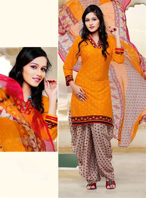 Orange Crepe Silk Punjabi Suit 58785 Punjabi Suits Fashion Lovely