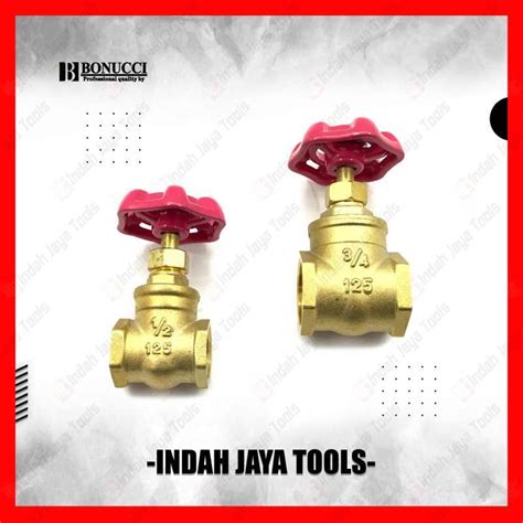 Jual Bonucci Gate Valve Kuningan Air Inch Stop Kran Keran Putar