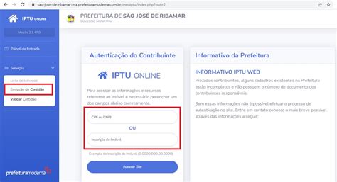 Prefeitura Municipal de São José do Ribamar IPTU