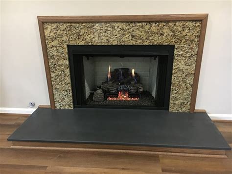 Black Slate Tile Fireplace