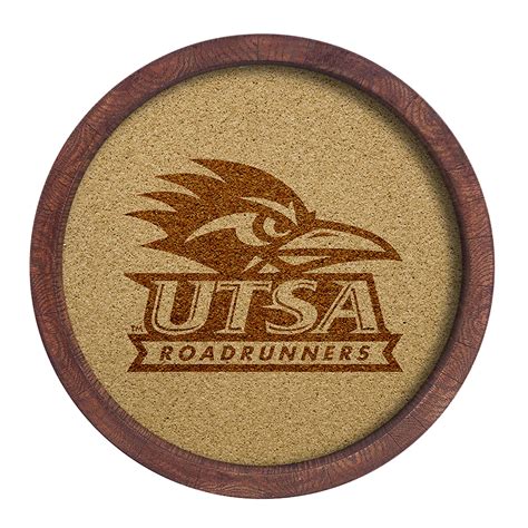 Utsa Roadrunners Round Faux Barrel Framed Cork Board Walmart