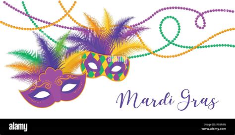 Mardi Gras Fat Tuesday Carnival Celebration Template Stock Vector