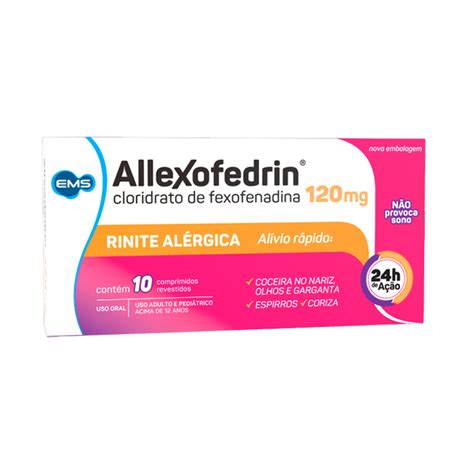 Allexofedrin 120mg 10 Comprimidos Revestidos DrogaVen Faz Bem