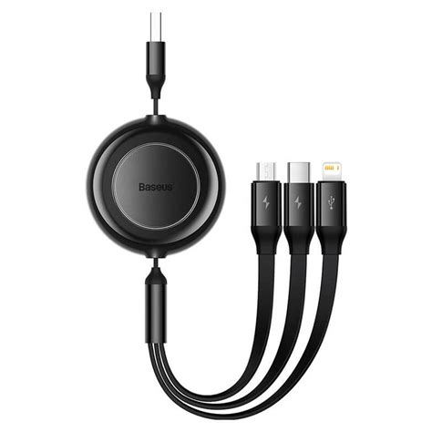 Baseus Bright Mirror 2 Series Retractable 3 In 1 Fast Charging Cable