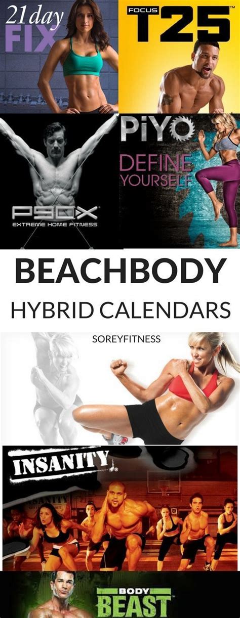 Beachbody Hybrid Workouts And Calendars Mix Turbofire P90x Insanity T25 21 Day Fix An