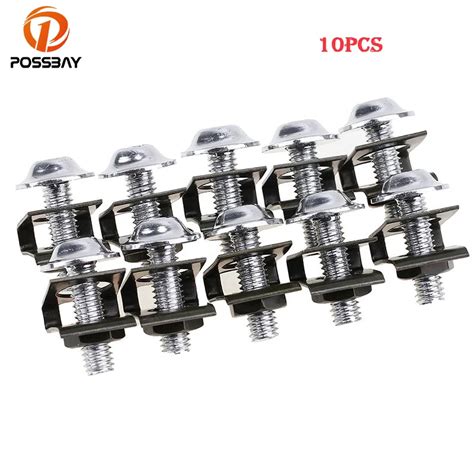 POSSBAY 10x Top Stainless Motorcycle Fairing Bolts Nuts Motorbike