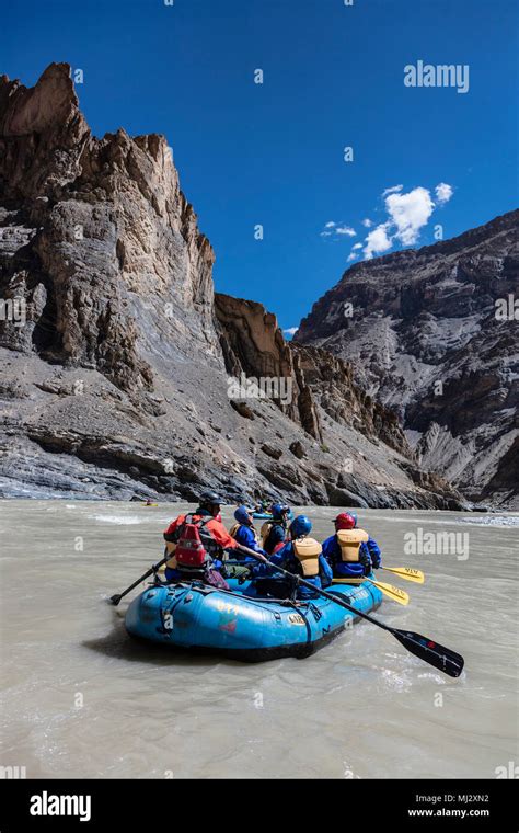 River Rafting Down The Zanskar River Gorge Considered The Grand Canyon