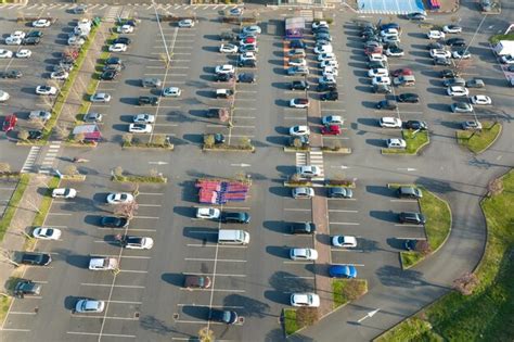 Premium Photo Aerial View Of Many Colorful Cars Parked On Parking Lot