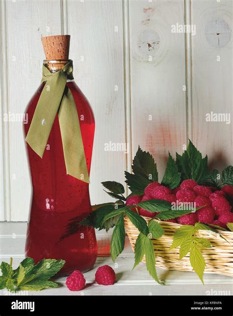 Liqueurs Wine Raspberry Stock Photo Alamy