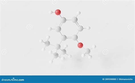 Butylated Hydroxyanisole Molecule 3d, Molecular Structure, Ball and ...