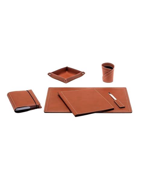 Set De Bureau Pi Ces Ascanio En Cuir R G N R Limac Design