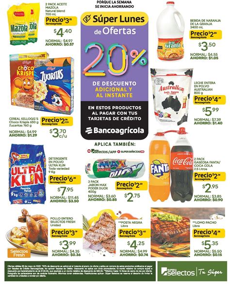 S Per Lunes De Ofertas Con Tarjetas De Banco Agr Cola En S Per Selectos