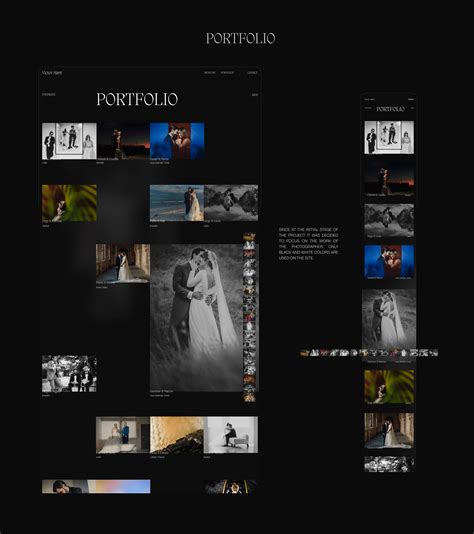 Portfolio for a wedding photographer on Behance