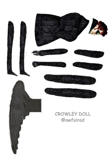 Crowley Paper Doll Good Omens Book Crowley Paper Dolls