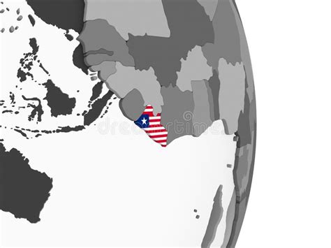 Liberia Con La Bandera En El Globo Stock De Ilustraci N Ilustraci N