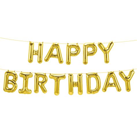 Buy Gold Happy Birthday Balloons Banner Inch Happy Birthday Sign