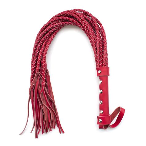 Genuine Leather Red Whip Fetish Toys Spanking Paddle Bdsm Whips Sex Games Bondage Restraints