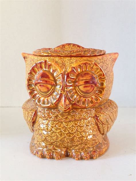 Vintage Ceramic Owl Cookie Jar S Etsy Owl Cookie Jar Ceramic