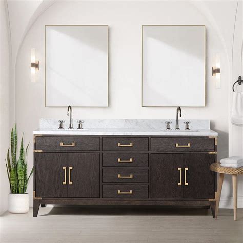 Reviews For Lexora Fossa In W X In D Brown Oak Double Bath Vanity