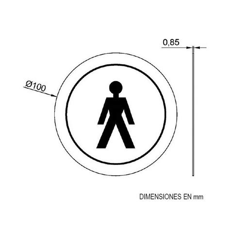 Pictograma Hombre Autoadhesivo De Acero Inoxidable Nofer