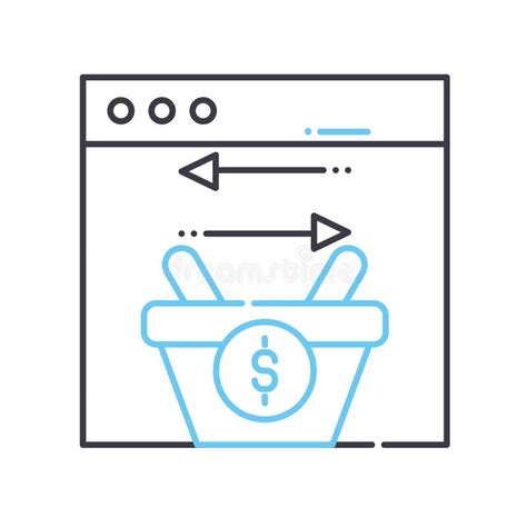 Data Transaction Line Icon Outline Symbol Vector Illustration