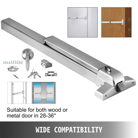 Door Push Bar Panic Exit Device W/ Exterior Lever Commercial Emergency Exit Bar | VEVOR CA