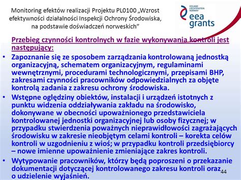 Monitoring efektów realizacji Projektu PL0100 Wzrost efektywności