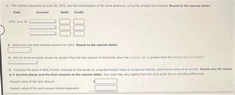 Solved Bond Premium Entries For Bonds Payable Transactions