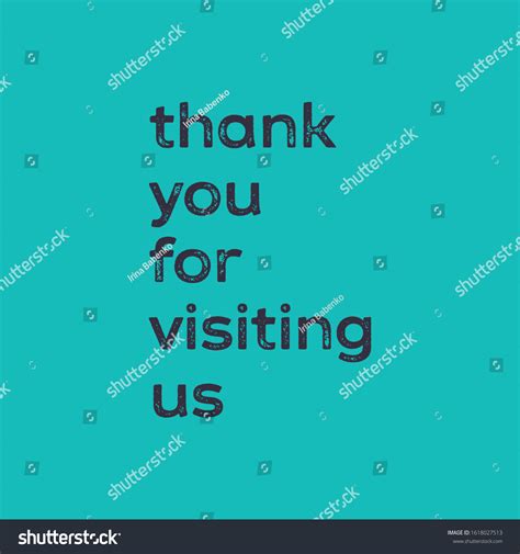 Thank You Visiting Us Vector Quote Stock Vector Royalty Free 1618027513