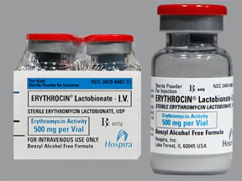 Rx Item Erythromycin Lac 500mg Adv 10 By Hospira Worldwide