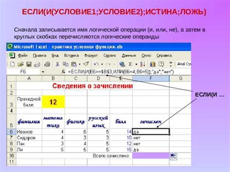 Логические функции в Excel истина ложь и или не если еслиошибка