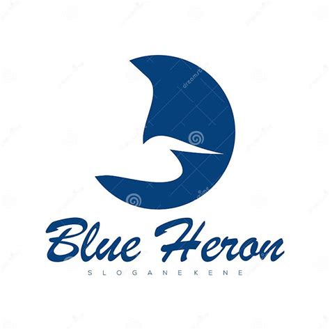 Blue Heron Logo Design Stock Vector Illustration Of Flight 185589648