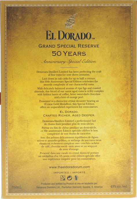 El Dorado Years Anniversary Grand Special Reserve Ru